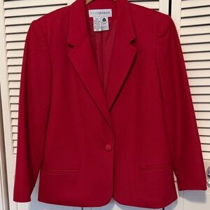Sag Harbor Women's 12 darker Red Blazer Jacket VGC